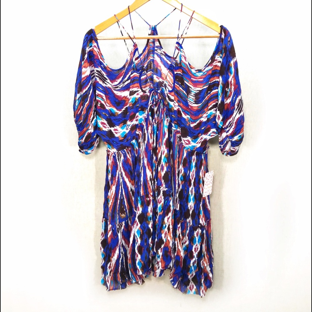 NWT Free People Patterned Cold Shoulder Dress